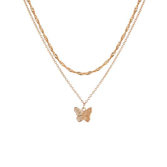 Ufist Gold Butterfly Necklace for Women Girls - Gold Layered Necklaces Butterfly Necklace | Simple Gold Necklaces for Teen Girls Jewelry for Women Girls Valentines Day Gifts