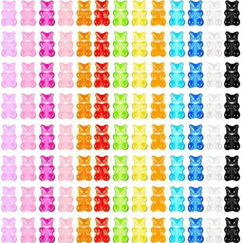 150 Pieces Christmas Charms Gummy Resin Bear Flatback Candy Bear Charms Cartoon Colorful Bear Cabochons for Nails DIY Scrapbooking Craft Phone Case Decoration Jewelry Making (Classic Colors,11 x 15 mm)