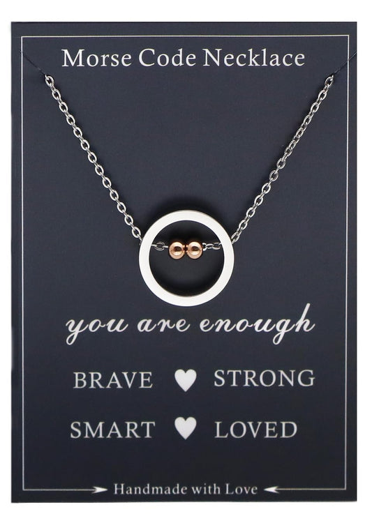 Ankiyabe Initial Necklaces in Morse Code for Women Girls Teen Morse Code Alphabet Letters Name Necklace Gift for Her (I)