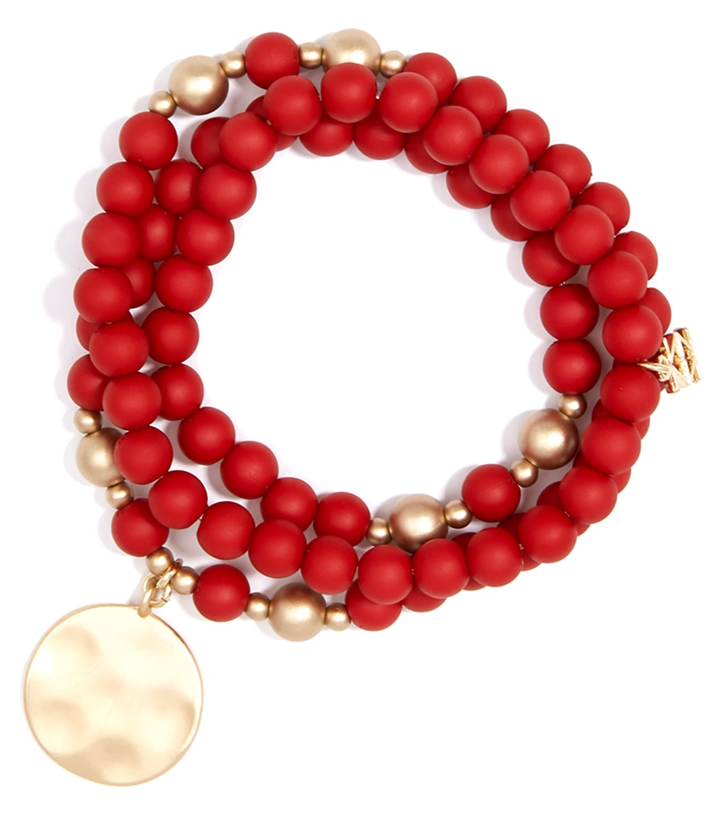 Zenzii Matte Beaded Wrap Charm Bracelet