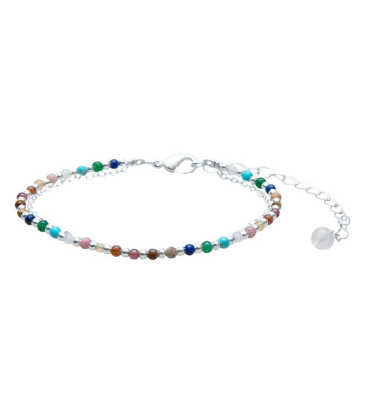 Lotus and Luna Master Healer Silver Healing Layered Bracelet