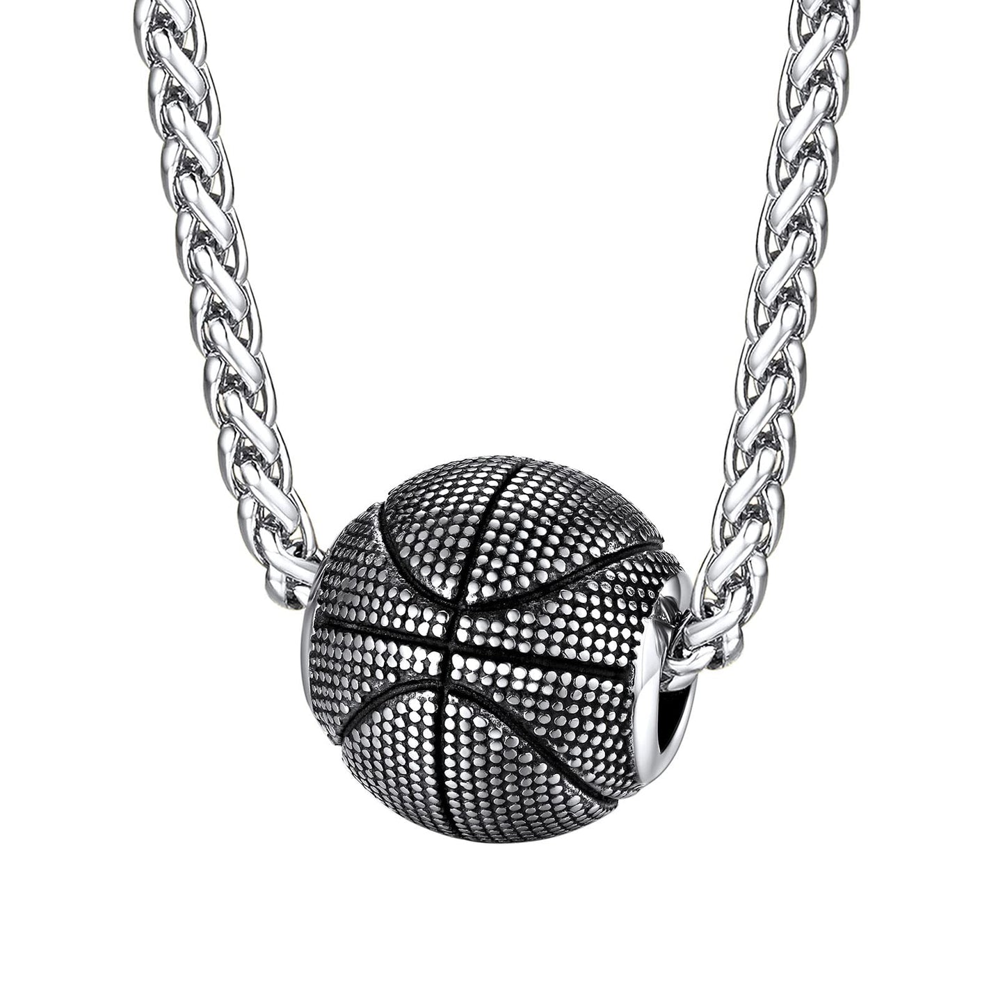 Cool Basketball Necklace for Male Stainless Steel Athlete Fans Jewelry Gift for Dad