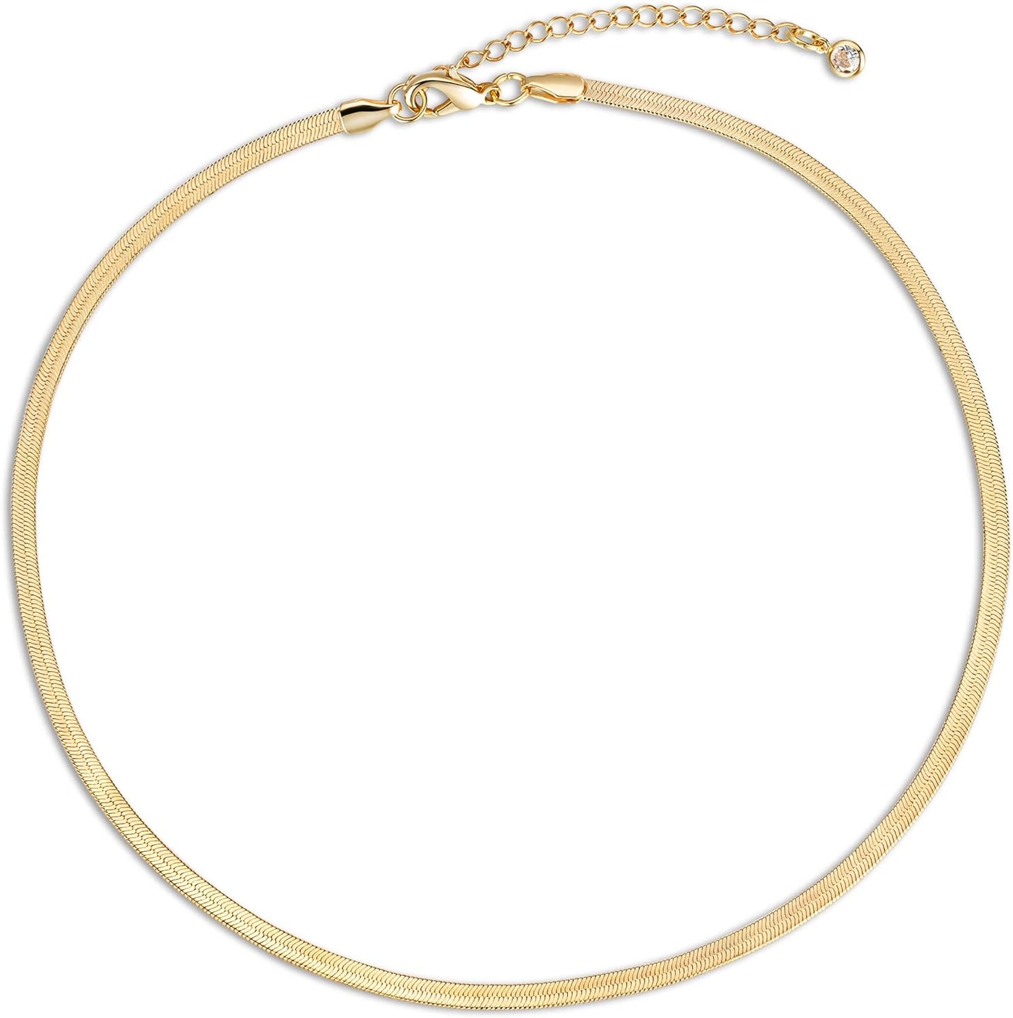 CHESKY 14K Gold/Silver Plated Snake Chain Necklace Herringbone Necklace Gold Choker Necklaces for Women Girl Gifts Jewelry 1.5/3/5MM(W) 14"/16"(L) - Premium Jewelry from Concordia Style Boutique - Just $22.58! Shop now at Concordia Style Boutique