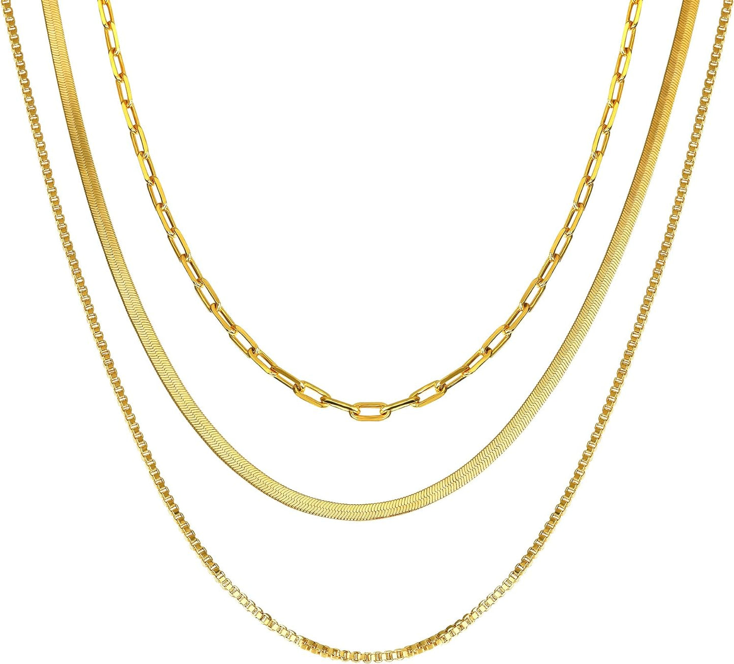 CHESKY 14K Gold/Silver Plated Snake Chain Necklace Herringbone Necklace Gold Choker Necklaces for Women Girl Gifts Jewelry 1.5/3/5MM(W) 14"/16"(L) - Premium Jewelry from Concordia Style Boutique - Just $22.58! Shop now at Concordia Style Boutique