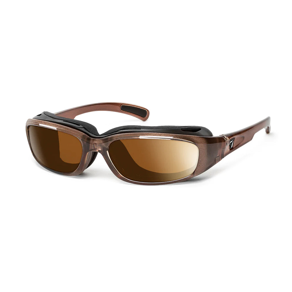 7eye Churada in Crystal Brown Frame and Copper Lens profile view