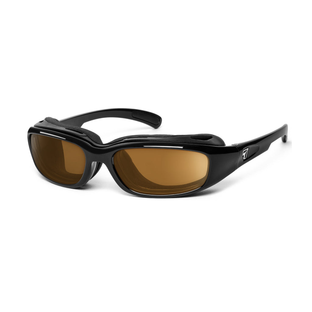 7eye Churada in Glossy Black Frame and Copper Lens profile view