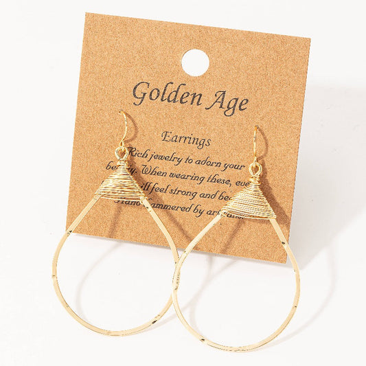 Thin Teardrop Cutout Earrings