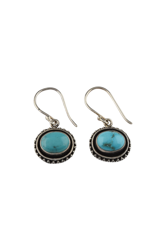 Earrings Droplets Oval Side Oxi Turquoise