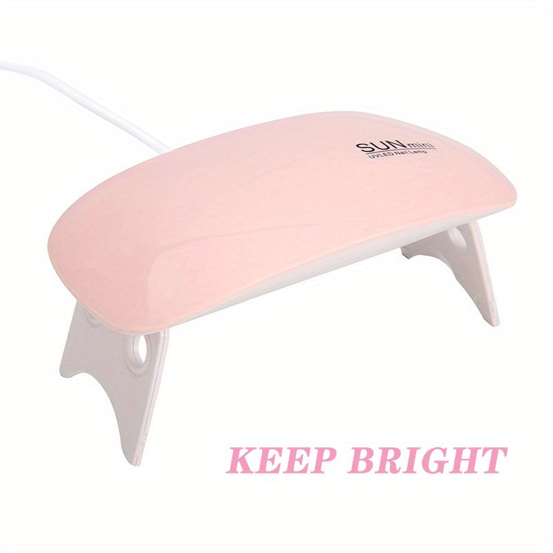 Mini Nail Polish Glue Drying Lamp USB Interface Folding Mini Mouse Light Therapy Lamp LED Nail Enhancement Lamp