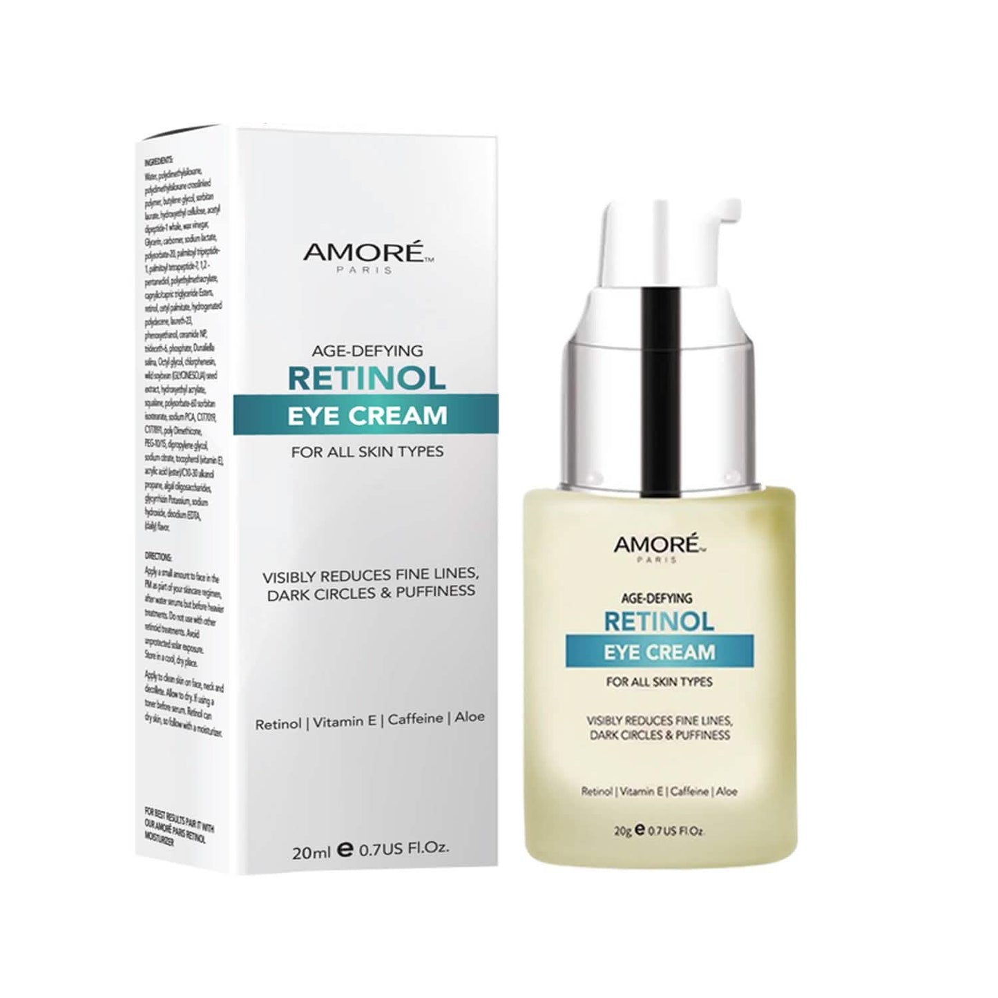 Anti-Aging Soothing Retinol Eye Cream A with Aloe, Hyaluronic Acid and Vitamin E