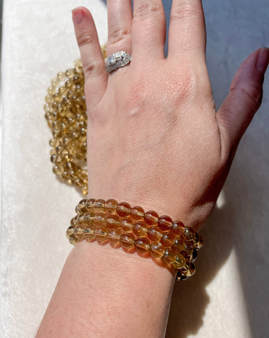 Citrine Crystal Stretch Bracelet | 7 inches