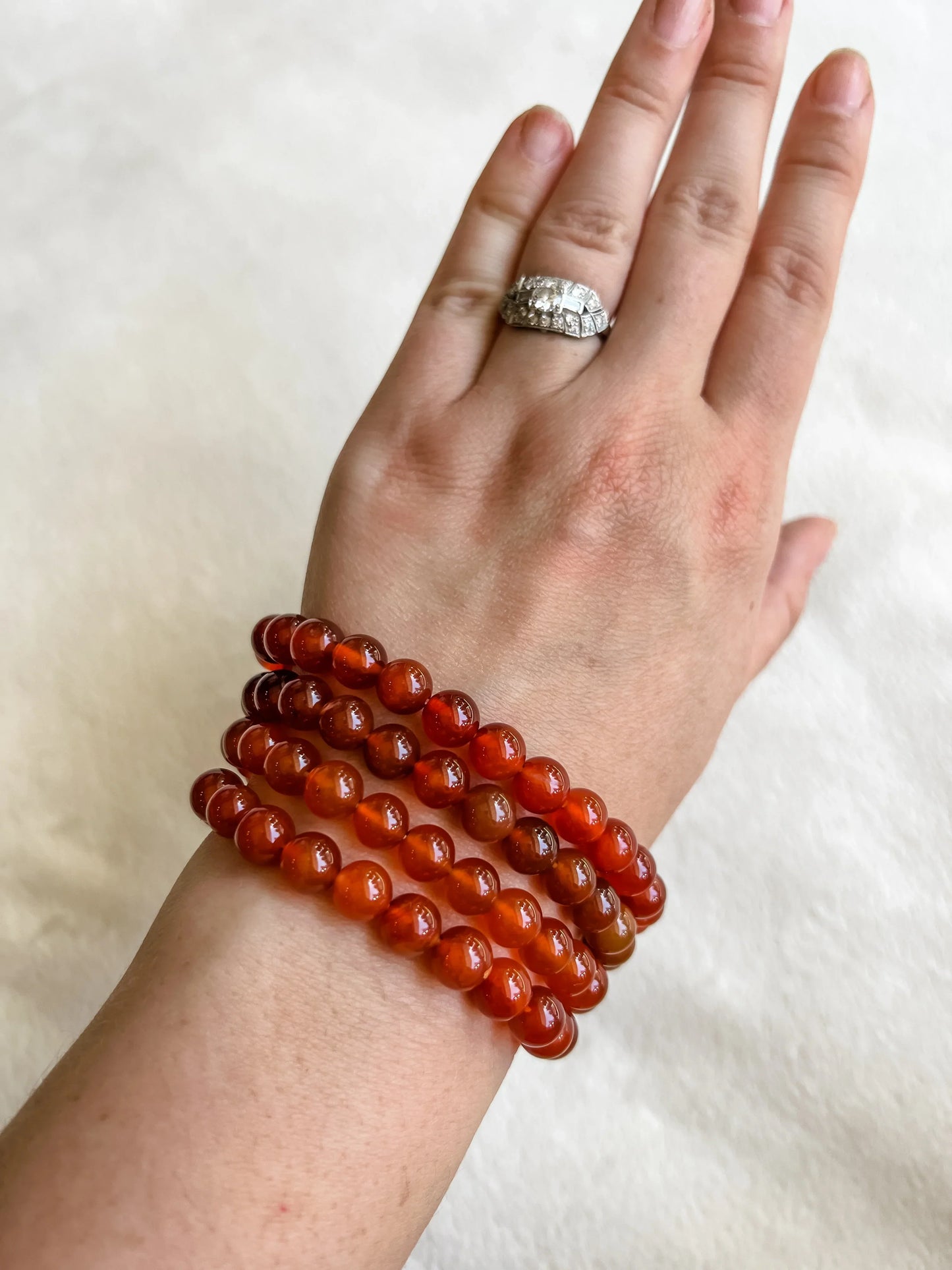 Carnelian Crystal Stretch Bracelet | 8.5 inches