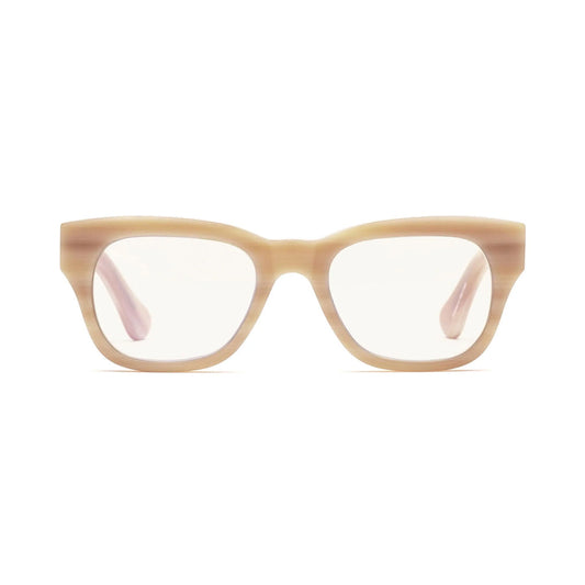 Caddis Miklos Reading Glasses in Polished Bone front view