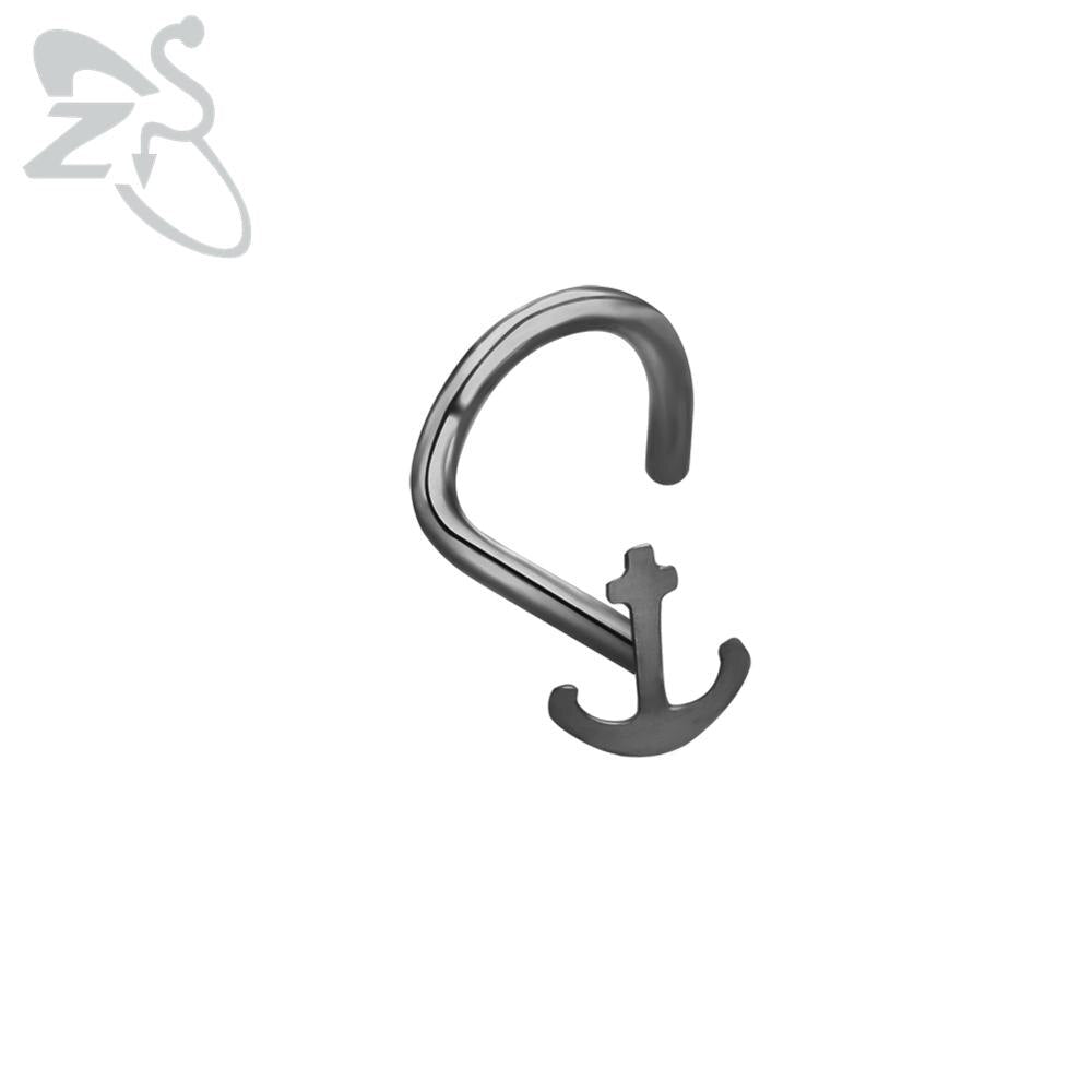 ZS 1PC 6 Styles Punk Cat Bent Nose Stud With CZ Women&#39;s Skull Crystal Septum Piercing Surgical Hook Nostril Piercings Jewelry - YourStore