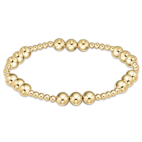 Classic Joy Pattern 6mm Gold Filled Bead Bracelet