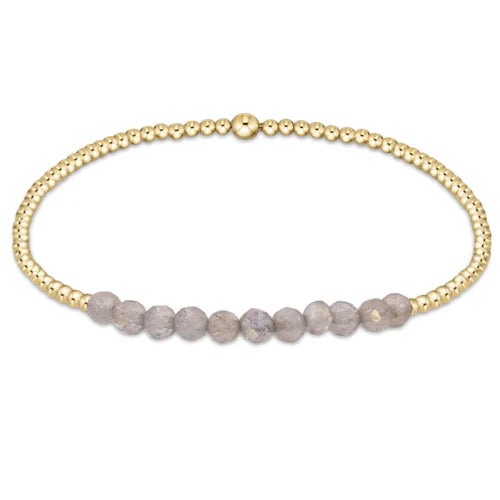 Bliss 2mm Gold Filled Bead Bracelet in Labradorite