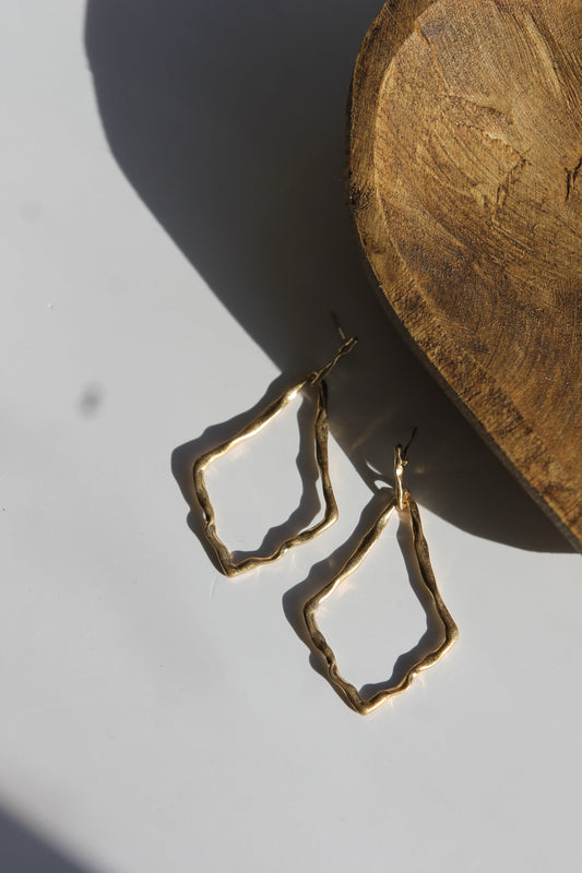 Diamond Hammered Hoop Earrings