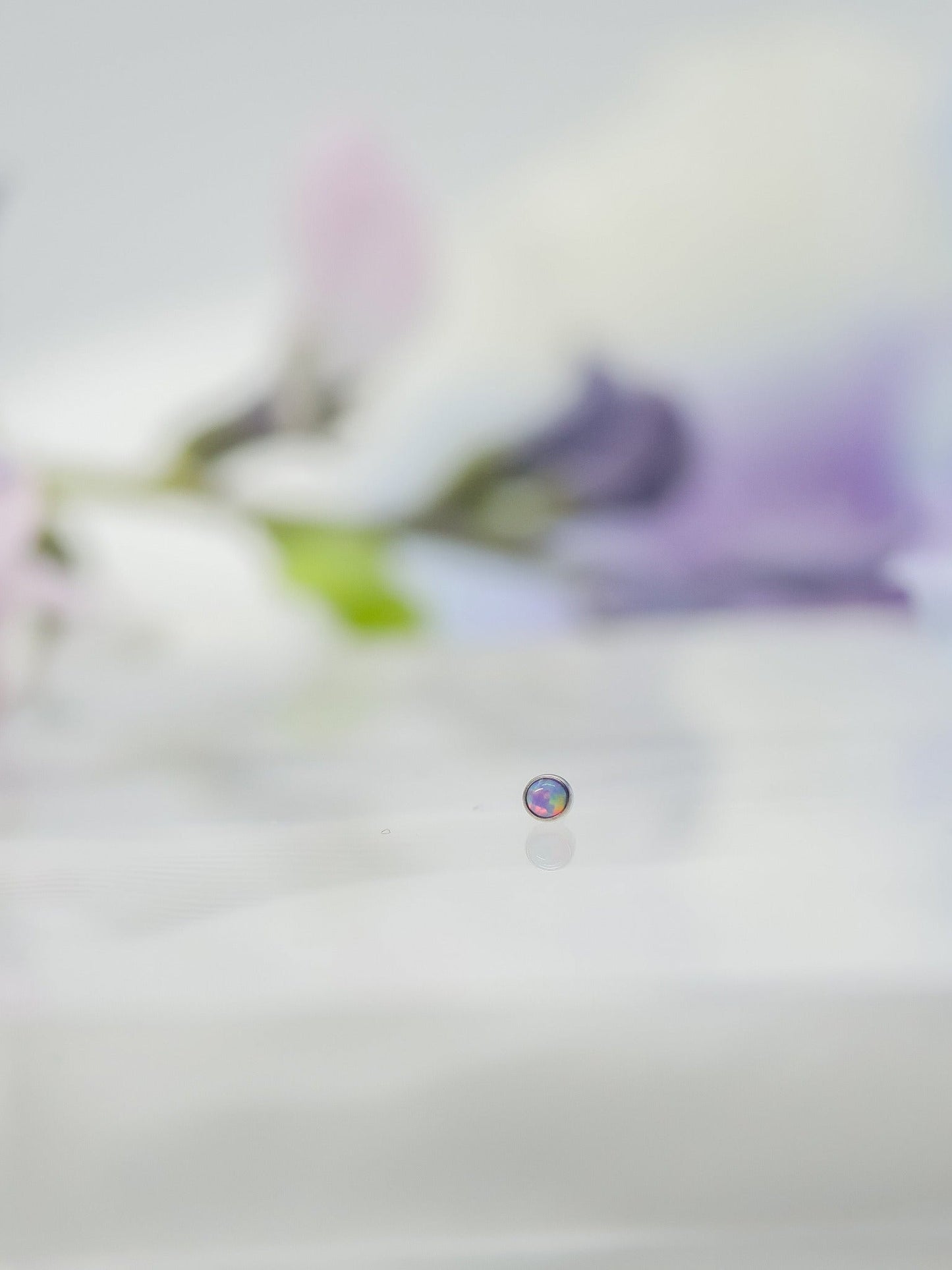 perfect for nostril or small spaces in ear soft purple threadless end