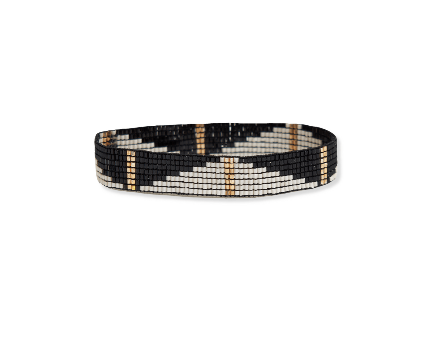 Alex Half Diamond Stretch Bracelet Black