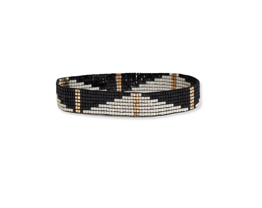 Alex Half Diamond Stretch Bracelet Black