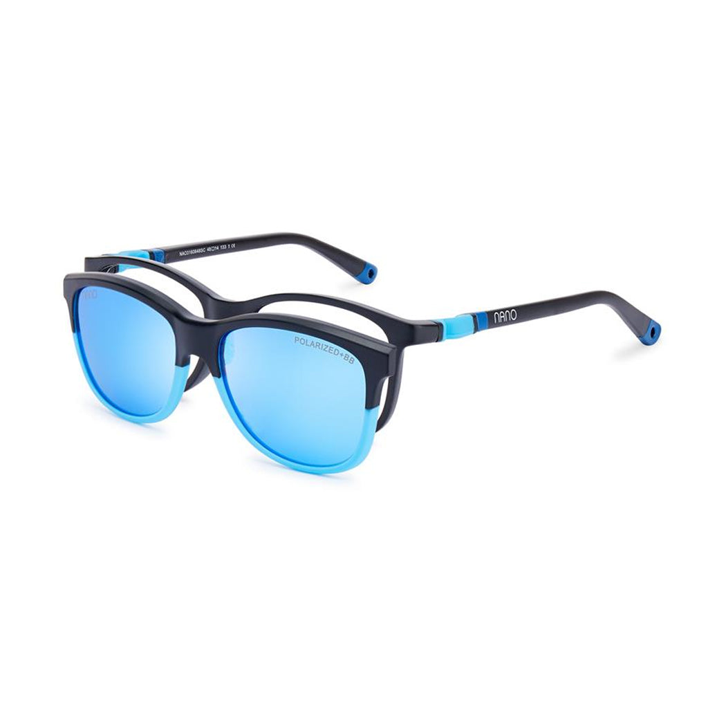 Nano Quest Solar Clip Black/Cyan angled view