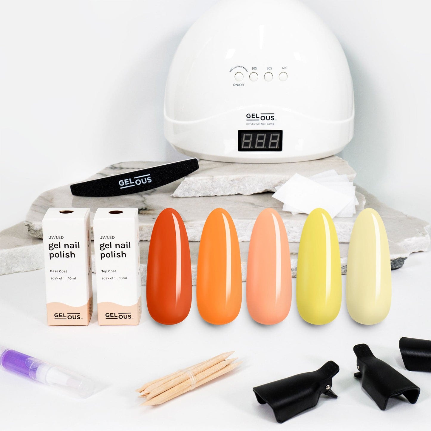 Gelous gel nail polish Oranges & Yellows Polish Starter Pack - photographed in New Zealand