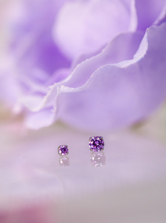 Prong Set Fancy Purple Swarovski End in Titanium by NeoMetal
