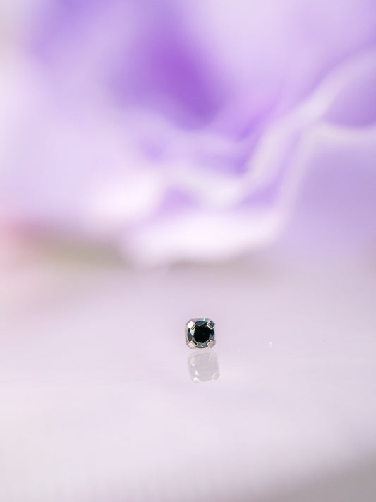 Black Swarovski non threaded titanium end