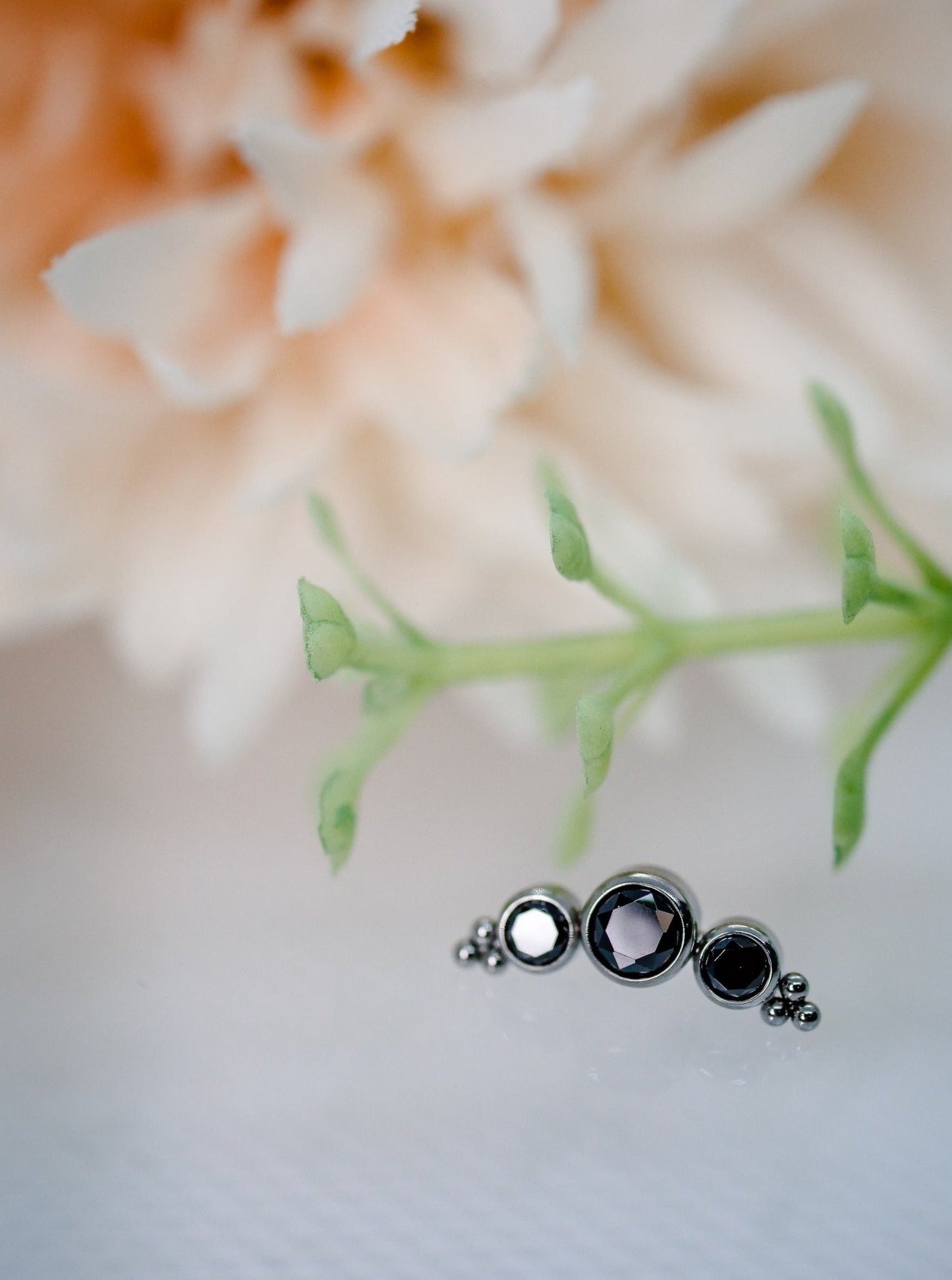 black swarovski crystal threadless end push pin cluster