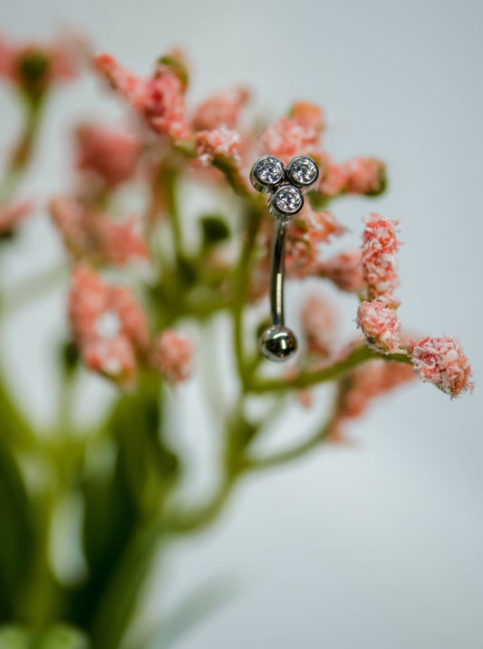 Trinity Top CZ Curved Barbell by Invictus