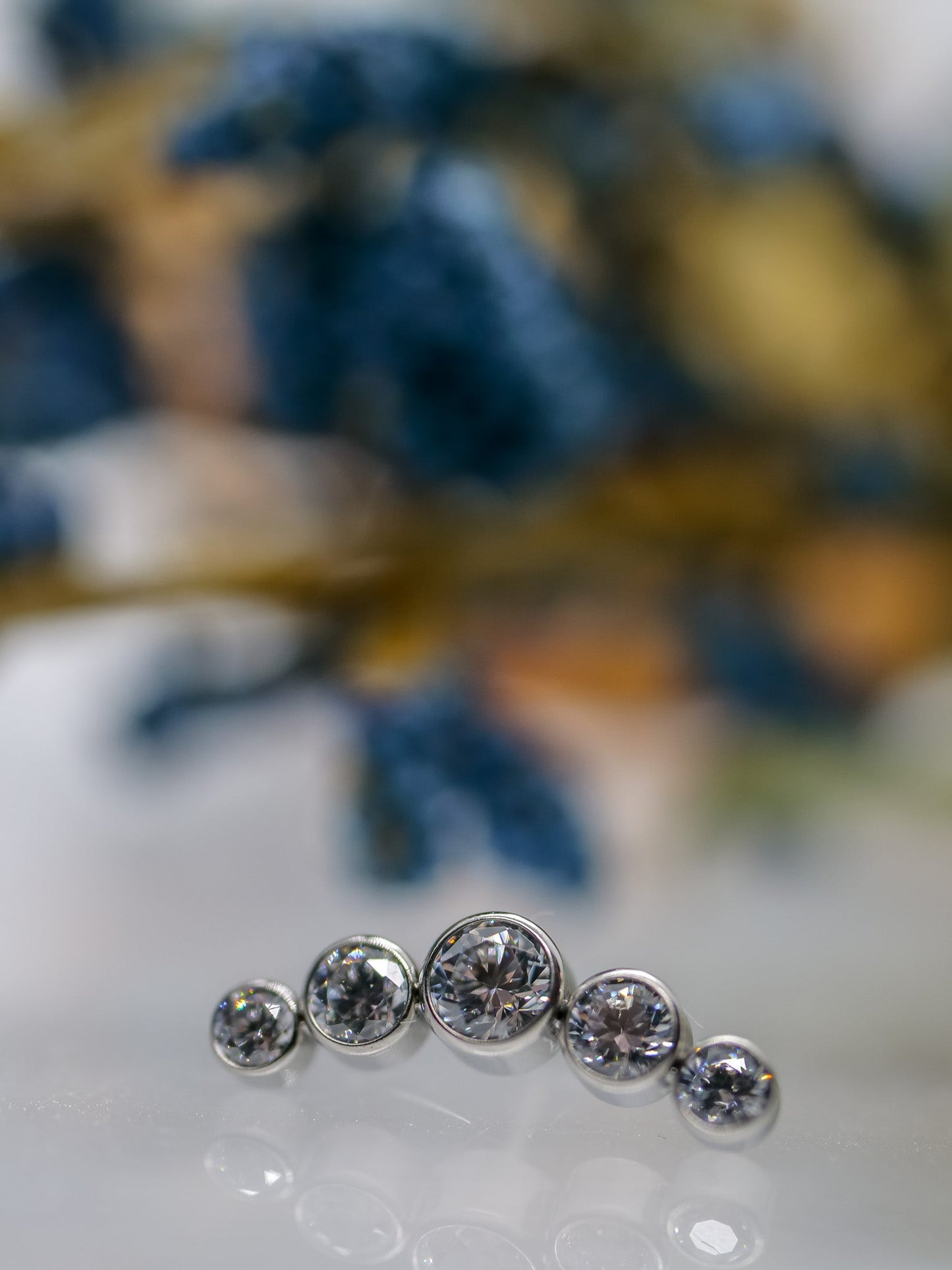 Clear Swarovski Cluster Bezel Gem Threadless End by Neometal