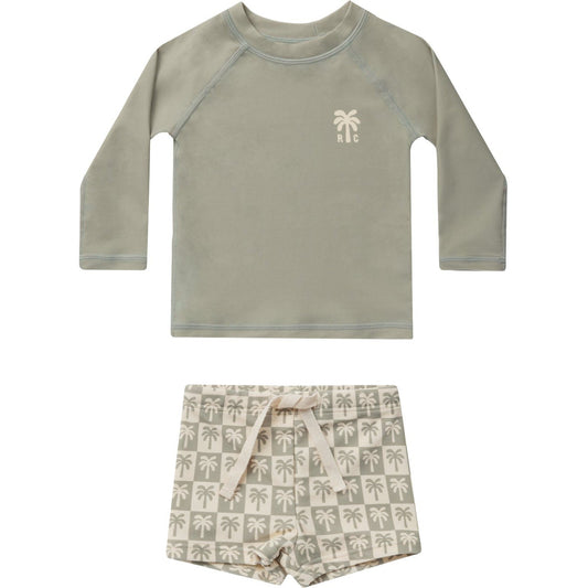 Rylee + Cru Rash Guard Boy Set | Palm Check