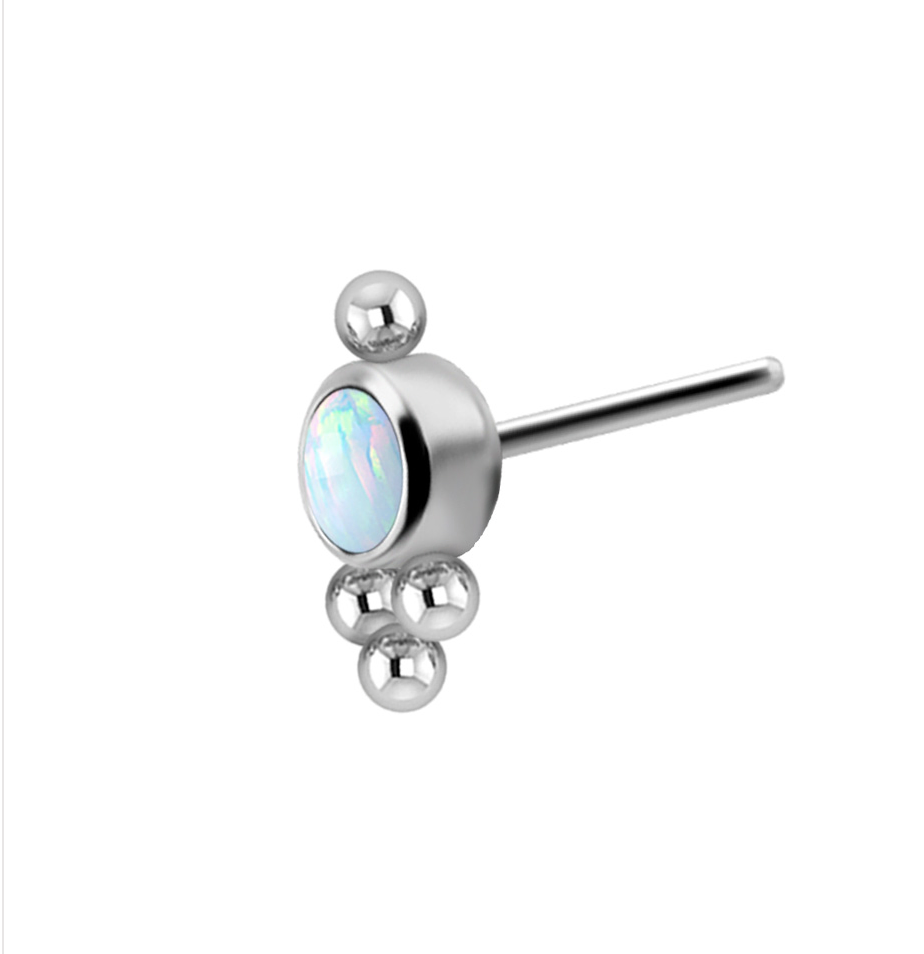 white opal jewel with a non threadless end