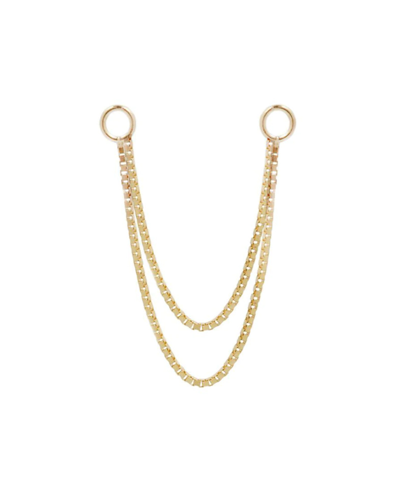 double chain in yellow gold