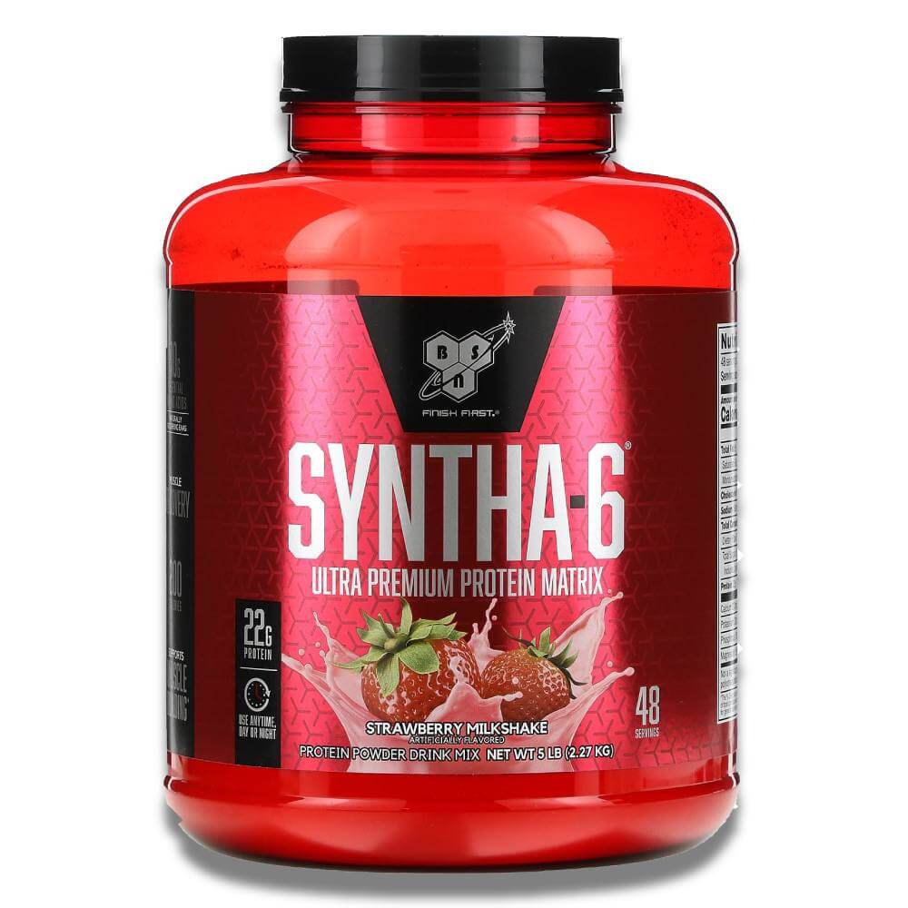 BSN - Syntha-6, Ultra Premium Protein Matrix, Strawberry Milkshake - 5 Lb