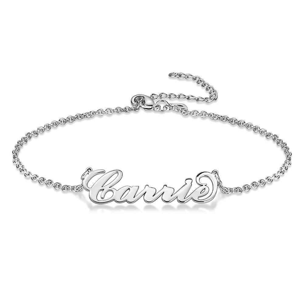 Custom Name Anklet, Personalized Jewelry Rose Gold Plated - Rose Gold