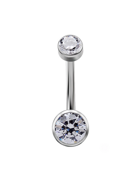 white clear threaded navel ends belly button