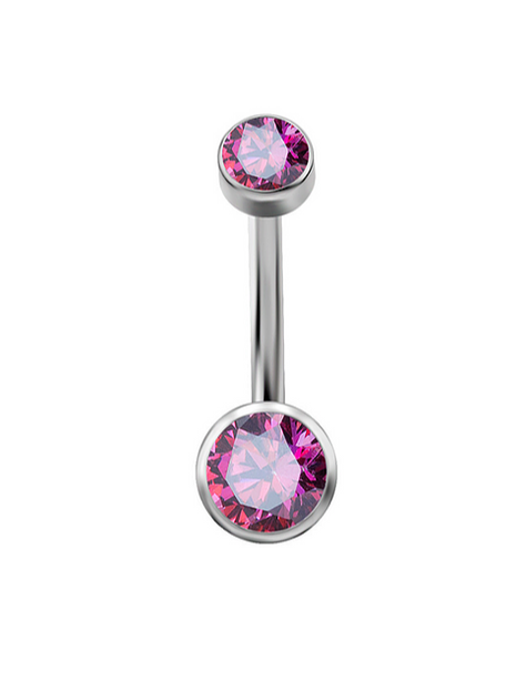 fushia dark pink navel ring curved banana