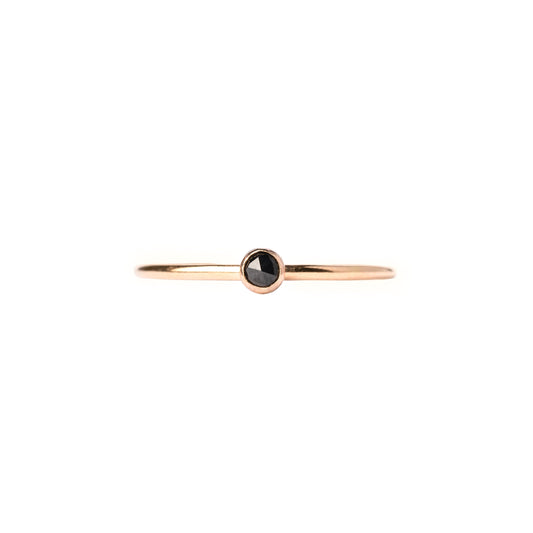 Mineral and Matter Tiny Black Spinel Ring