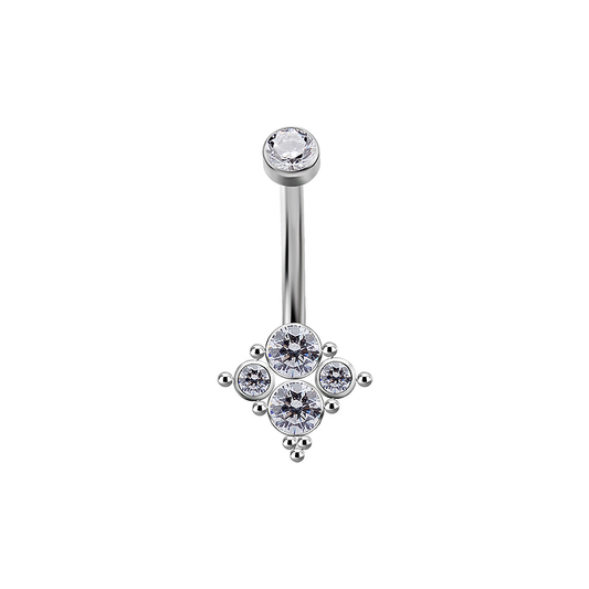 cubic zirconia cluster for belly button piercing