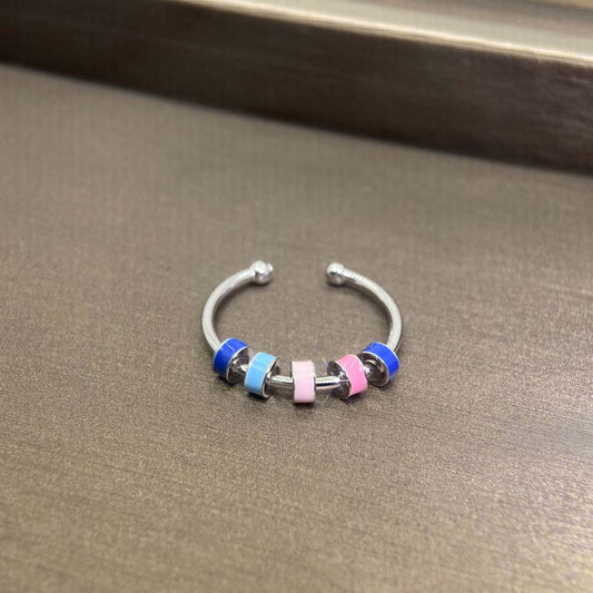 Brightly Colored Beads Ring Adjustable Openings Ring Gift for Her