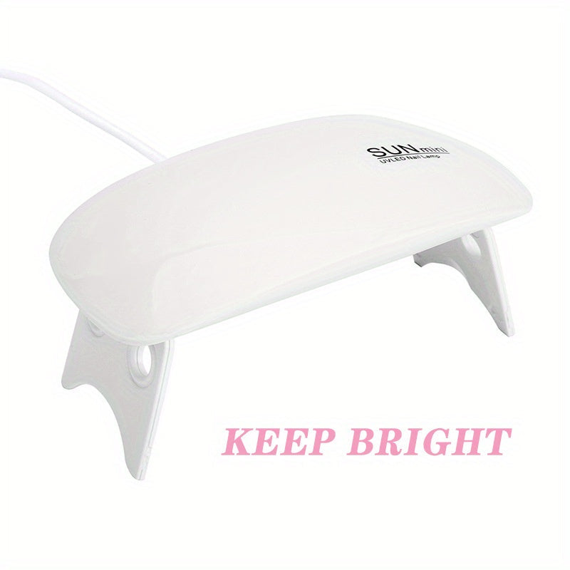 Mini Nail Polish Glue Drying Lamp USB Interface Folding Mini Mouse Light Therapy Lamp LED Nail Enhancement Lamp