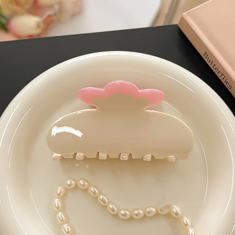 Acetic Acid Flower Rhinestone Grip For Women