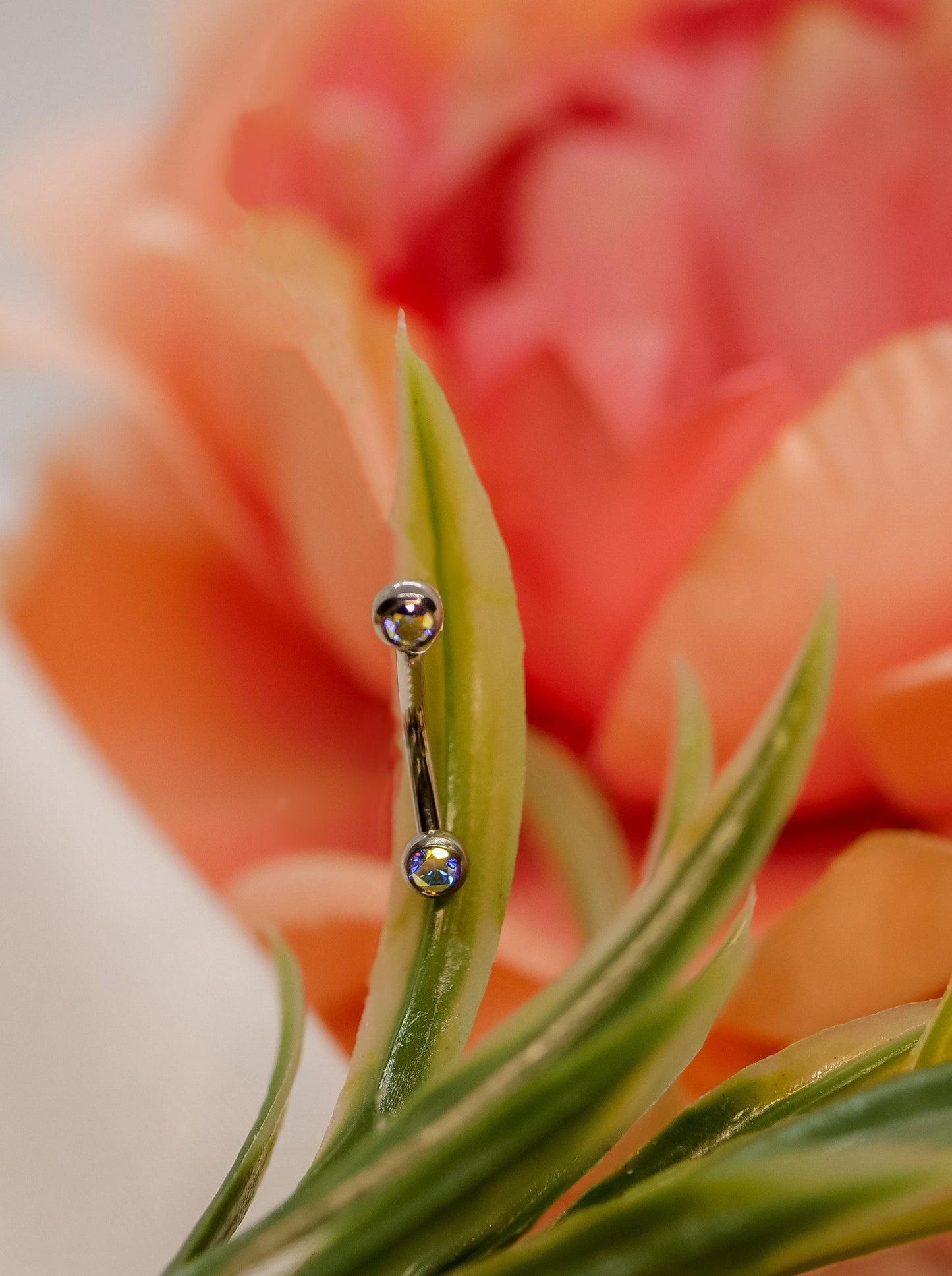 aurora borealis cubic zirconia rainbow gem for rook or snug or eyebrow