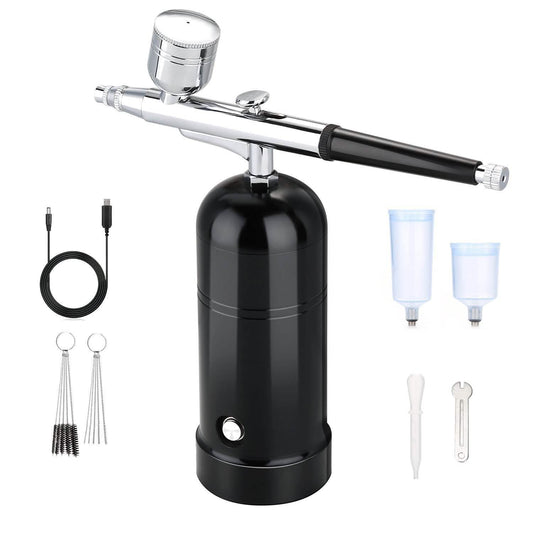 AGPtEK Airbrush Kit Mini Air Compressor Beauty & Personal Care Black - DailySale