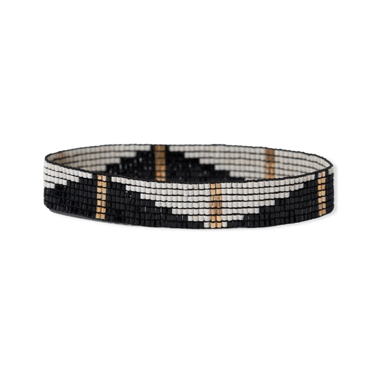 Alex Half Diamond Stretch Bracelet Black