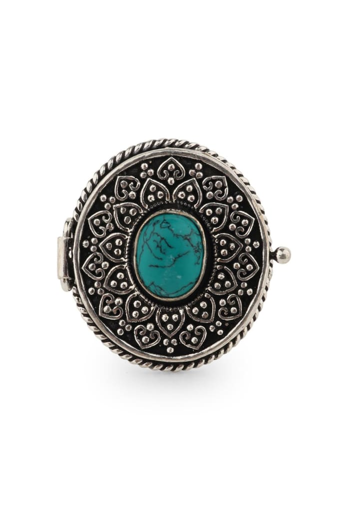 Assorted Gemstone Locket Ring