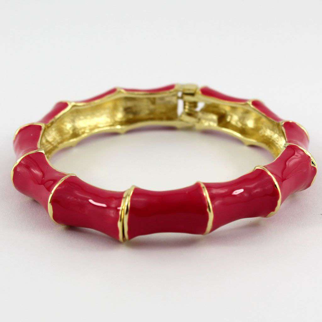 Bamboo Bangle in Pink by Pink Pineapple - Country Club Prep