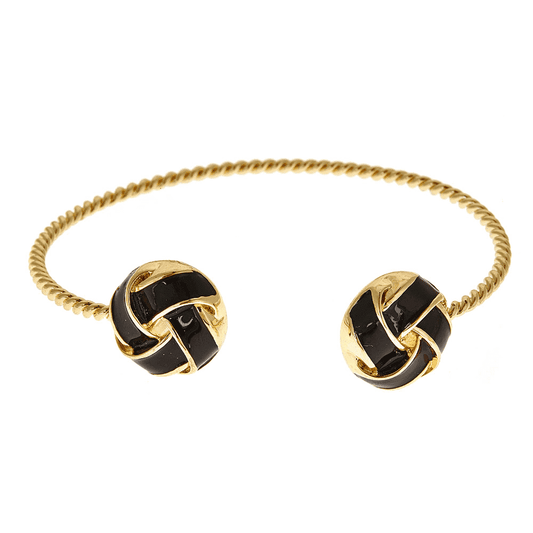 Enamel Twist Bracelet in Black by Fornash