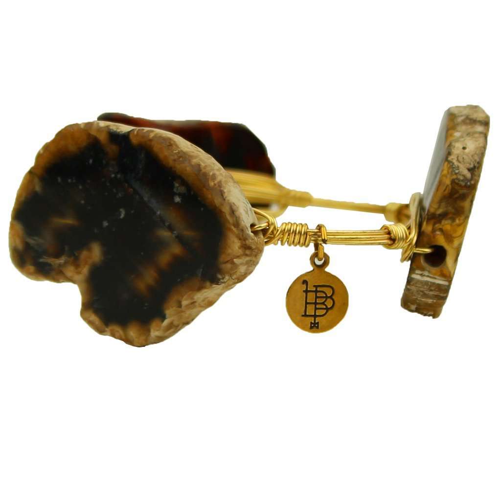 Large Stones Bracelet in Black and Gold by Bourbon and Bowties